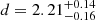 $ d=2.21^{+0.14}_{-0.16} $
