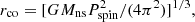 $$ \begin{aligned} r_{\rm co}=[GM_{\rm ns}P_{\rm spin}^2/(4\pi ^2)]^{1/3}, \end{aligned} $$