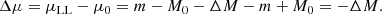 $$ \begin{aligned} \Delta \mu = \mu _{\mathrm{LL}} - \mu _0 = m - M_0 - \Delta M - m + M_0 = -\Delta M. \end{aligned} $$