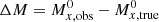 $ \Delta M = M_{x,{\rm obs}}^0 - M_{x,{\rm true}}^0 $