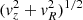 $ ({\it v}_z^2+{\it v}_R^2)^{1/2} $