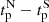 $ t_{\mathrm{p}}^{\mathrm{N}} - t_{\mathrm{p}}^{\mathrm{S}} $