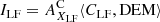 $$ \begin{aligned} I_{\mathrm{LF} }&= A_{X_{\mathrm{LF} }}^{\mathrm{C} } \langle C_{\mathrm{LF} }, {\mathrm{DEM} }\rangle \end{aligned} $$