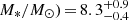 $ M_{*}/M_\odot)\,{=}\,8.3_{-0.4}^{+0.9} $