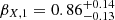 $ \beta_{X,1}=0.86^{+0.14}_{-0.13} $