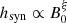 $ h_{\mathrm{syn}} \propto B_{0}^{\xi} $