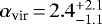 $\alpha_{\textrm{vir}} \,{=}\, 2.4^{&#x002B;2.1}_{-1.1}$
