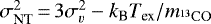 $\sigma_{\textrm{NT}}^{2} \,{=}\, 3\sigma_v^2 - k_{\textrm{B}}T_{\textrm{ex}}/m_{^{13}\mathrm{CO}}$