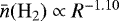 $\bar{n}(\mathrm{H}_2) \propto R^{-1.10}$