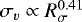 $\sigma_v \propto R_{\sigma}^{0.41}$