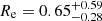 $ R_{\mathrm{e}}=0.65^{+0.59}_{-0.28} $