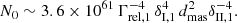 $$ \begin{aligned} N_0 \sim 3.6 \times 10^{61} \, \Gamma _{\rm rel,1}^{-4} \, \delta _{\rm I,1}^4 \, d_{\rm mas}^2 \delta _{\rm II, 1}^{-4}. \end{aligned} $$