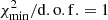 $ \chi^{2}_{\mathrm{min}}/\mathrm{d.o.f.} = 1 $