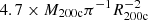 $ 4.7 \times M_{\mathrm{200c}} \pi^{-1} R^{-2}_{\mathrm{200c}} $