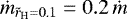$\dot{m}_{\tilde{r}_{\textrm{H}}=0.1} = 0.2\, \dot{m}$