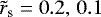 $\tilde{r}_{\textrm{s}}=0.2,\,0.1$