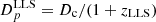$ D^{\mathrm{LLS}}_{p}=D_{\mathrm{c}}/(1+z_{\mathrm{LLS}}) $