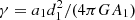 $ \gamma=a_1 d_1^2/(4 \pi G A_1) $