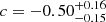 $ c = -0.50^{+0.16}_{-0.15} $