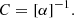$$ \begin{aligned} C = [\alpha ]^{-1} . \end{aligned} $$