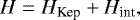 \begin{equation*} H = H_{\text{Kep}} &#x002B; H_{\text{int}}, \end{equation*}