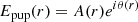 $$ \begin{aligned} E_{\mathrm{pup} }(r)&= A(r) e^{i \theta (r)} \end{aligned} $$