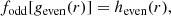 $$ \begin{aligned}&f_{\mathrm{odd} }[g_{\mathrm{even} }(r)] = h_{\mathrm{even} }(r), \end{aligned} $$