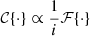 $ \mathcal{C} \{ \cdot \} \propto \frac{1}{i} \mathcal{F}\{ \cdot \} $