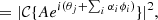 $$ \begin{aligned}&= | \mathcal{C} \{ {A} e^{i ({\theta }_j + \sum _i \alpha _i {\phi }_i)} \}|^2, \end{aligned} $$