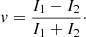 $$ \begin{aligned} { v} = \frac{I_1 - I_2}{I_1 + I_2}\cdot \end{aligned} $$