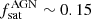 $ f_{\mathrm{sat}}^{\mathrm{AGN}}\sim 0.15 $