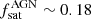 $ f_{\mathrm{sat}}^{\mathrm{AGN}} \sim 0.18 $
