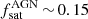 $ f_{\mathrm{sat}}^{\mathrm{AGN}}\,{\sim}\,0.15 $