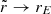 $ \tilde{r} \rightarrow r_E $