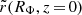 $ \tilde{r}(R_{\Phi}, z\,{=}\,0) $