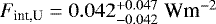 $F_{\textrm{int,U}}=0.042_{-0.042}^{&#x002B;0.047}\; \textrm{Wm}^{-2}$