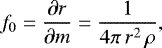\begin{equation*} f_0 = \dfrac{\partial r}{\partial m} = \frac{1}{4 \pi\, r^2\, \rho},\\ \end{equation*}