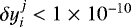 $\delta y_i^j < {1\;{\times}\;10^{-10}}$