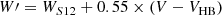 $$ \begin{aligned} W\prime = W_{S12} + 0.55\times (V-V_{\rm HB}) \end{aligned} $$