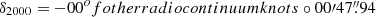 $ \delta_{2000}=-00^of other radio continuum knots \circ00\prime47{{\overset{\prime\prime}{.}}}94 $