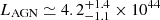 $ L_{\mathrm{AGN}}\simeq4.2^{+1.4}_{-1.1}\times10^{44} $