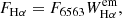 $$ \begin{aligned}&F_{\rm H\alpha } = F_{6563}W_{\rm H\alpha }^\mathrm{em}, \end{aligned} $$