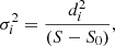 $$ \begin{aligned} \sigma _i^2= \frac{d_i^2}{(S-S_{\rm 0})}, \end{aligned} $$