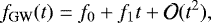 \begin{equation*} f_{\textrm{GW}}(t) = f_0 &#x002B; f_1 t &#x002B; \mathcal{O}(t^2), \end{equation*}