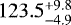 $123.5^{&#x002B;9.8}_{-4.9}$