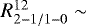 $R^{12}_{2-1/1-0}\sim$