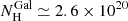 $ N_{\mathrm{H}}^{\mathrm{Gal}} \simeq 2.6 \times 10^{20} $