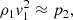 $$ \begin{aligned}&\rho _1 { v}_1^2 \approx p_2, \end{aligned} $$