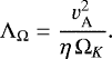 \begin{equation*} \Lambda_{\Omega} = \frac{v_{\textrm{A}}^2}{\eta \, \Omega_K} .\end{equation*}