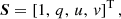 $$ \begin{aligned} \boldsymbol{S} = \left[1,\,q,\,u,\,v\right]^\mathrm{T} , \end{aligned} $$
